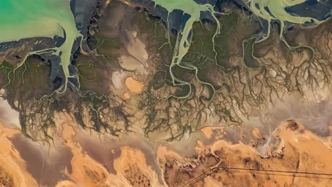 Satellite view of Gulf of California. Elements of this video furnished by NASA. Stock Footage 233337490