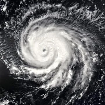 Satellite view of Hurricane. Elements of this image furnished by NASA. Stock Photos
