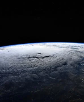 Satellite view of an hurricane. Elements of this image furnished by NASA. Фото