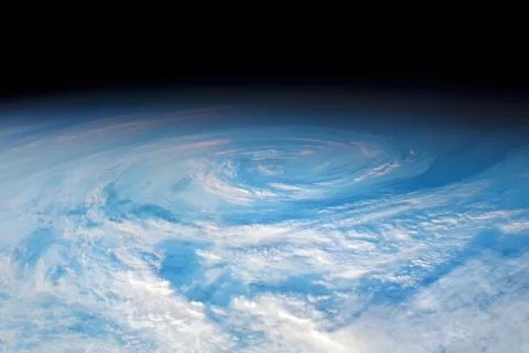 Satellite view of an hurricane. Elements of this image furnished by NASA. 스톡 사진