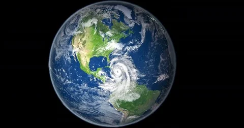 Satellite view of hurricane Stock Footage 69850451