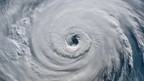 Satellite View of a Hurricane Video stock 261086717