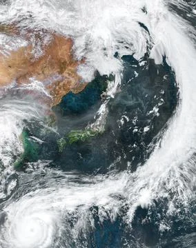Satellite view of Japan. Elements of this image furnished by NASA Stock Photos