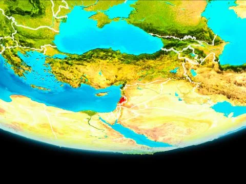 Satellite view of Lebanon Stock Illustration