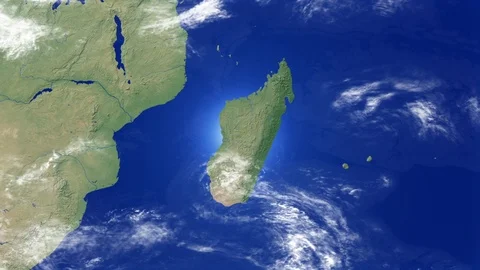 Satellite View of Madagascar Stock Footage 87414145