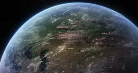 Satellite View of Massive Forest Fires and Smokes in Siberian Taiga. Stock Footage 115730614