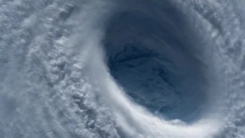 Satellite view of a massive hurricane eye from space. Stock Footage 336737115