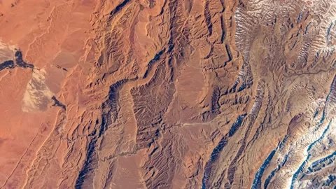 Satellite view of Morocco. Elements of this video furnished by NASA. Video stock 233006638