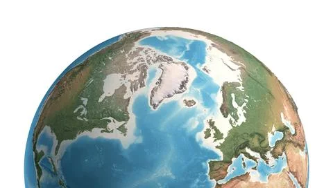 Satellite view of North Pole Stock Illustration