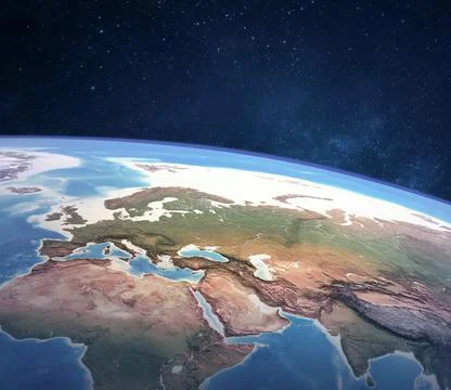 Satellite view of Planet Earth Stock Illustration