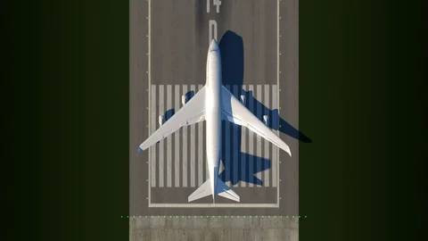 Satellite view of taking off airplane Vídeos de archivo 101353307