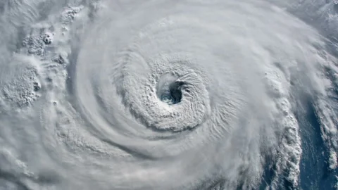 Satellite view.Timelapse animation of the eye of the hurricane Florence over the Stock Footage