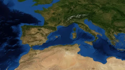 Satellite Zoom Animation From World Map to Marseille France Location 库存影片 328487601
