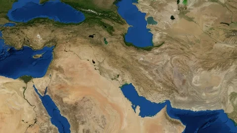 Satellite Zoom Animation From World Map To Tehran Iran Location Video stock 329457325