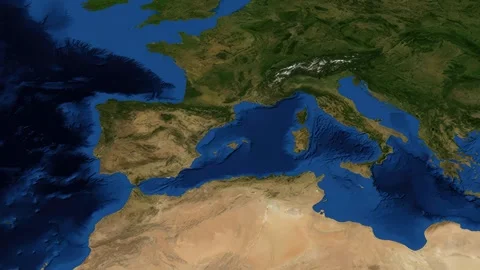 Satellite Zoom Animation From World Map To Montpellier France Location Vídeos de archivo 329537542