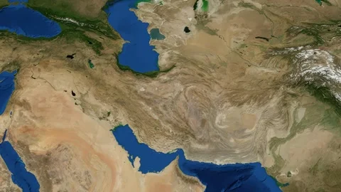 Satellite Zoom Animation From World Map To Mashhad Iran Location Stock Footage 335909379