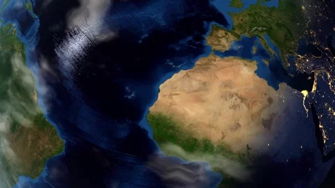 Satellite Zoom From Outer Space to Malaga Spain With Map Pin Stock Footage 346574891