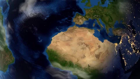 Satellite Zoom from Space to Bytom Poland on Rotating Earth Globe Stock Footage 346577256