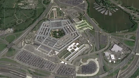 Satellite Zoom into U.S. Pentagon. Stock Footage