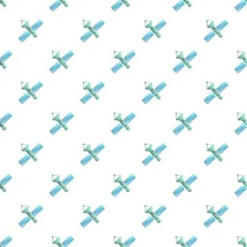 Satellites creating a seamless pattern in space technology Stock Illustration