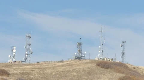 Satellites on mountain top Stock Footage 48470468