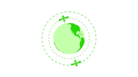 Satellites Orbiting Earth in Space Animation Video stock 313759687