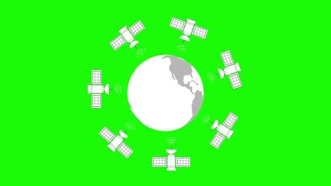 Satellites Orbiting Planet Earth Animation Vidéo 313756042