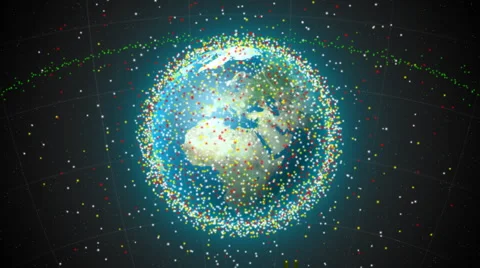 Satellites over earth loop Stock Footage 1064373