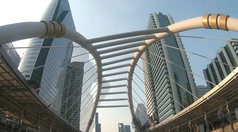 Sathorn bridge intersection, time lapse , Bangkok Landmark , Thailand Stock Footage 62706802