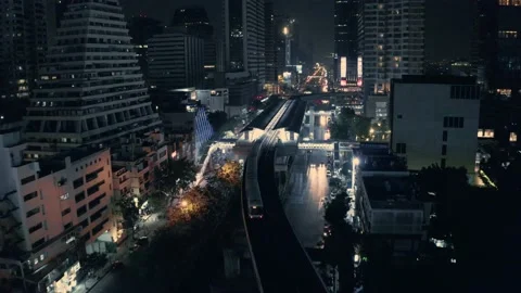 Sathorn-Narathiwas intersection in Bangkok Stock Footage 150126361