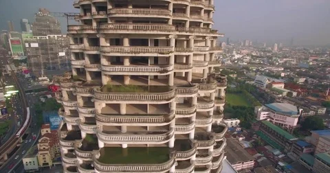Sathorn Unique Ghost Tower, Unfinished High-Rise Condominium In Bangkok, 스톡 동영상 79711581