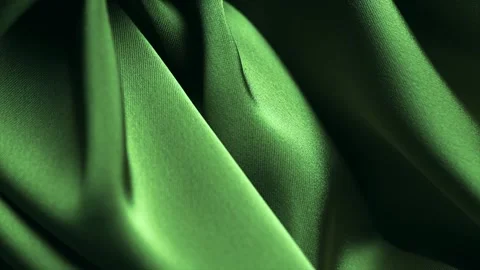 Satin backdrop, Green color silk background, texture of beautiful green satin Stock Footage 343322405