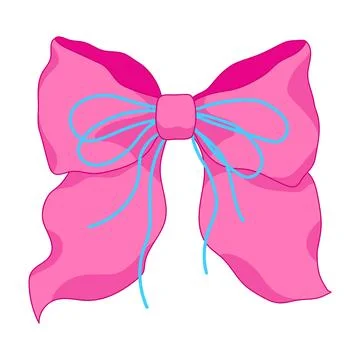 Satin bow image. Ribbon with knot for gift card and design. Stock Illustration