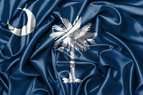 Satin flag, three dimensional render Stock Illustration