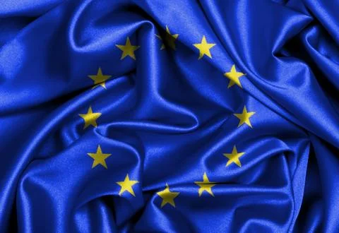 Satin flag, three dimensional render Stock Illustration