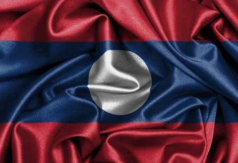 Satin flag, three dimensional render Stock Illustration