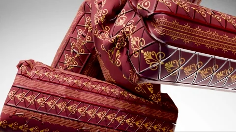 Satin pillows inflate and float, Abstract Soft body shape colliding, Satisfying Stock Footage 281584213