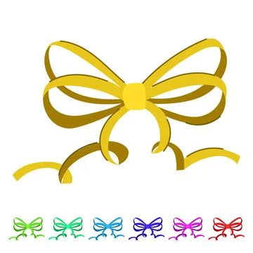 Satin red bow ribbon vector cartoon graphic Stock Illustration