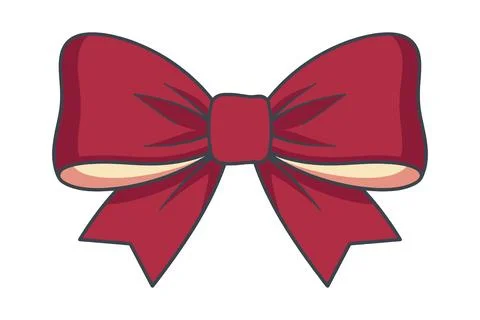 Satin ribbon bow for gift packaging and greeting cards Stock Illustration