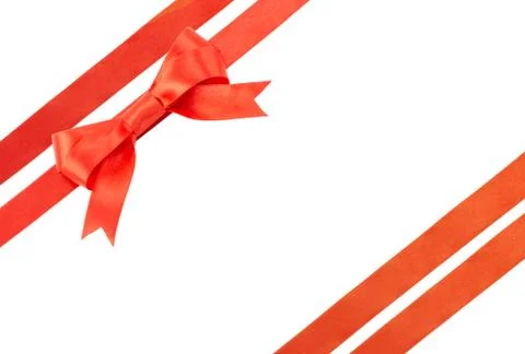 Satin ribbon with a bow Stock Photos