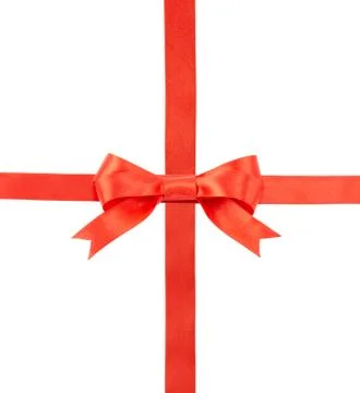 Satin ribbon with a bow Stock Photos