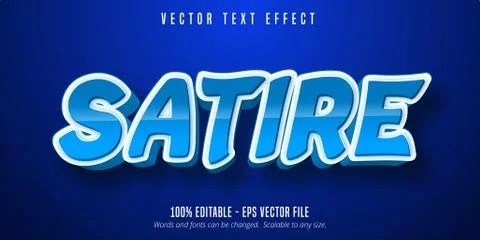 Satire text, cartoon style editable text effect Stock Illustration