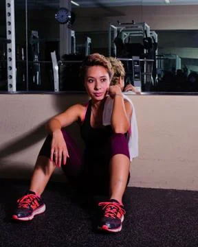 Satisfaction of a completed workout Stock Photos