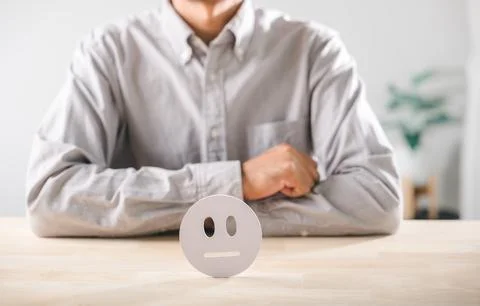 Satisfaction for customer feedback survey indicates neutral service quality.. Stock Photos