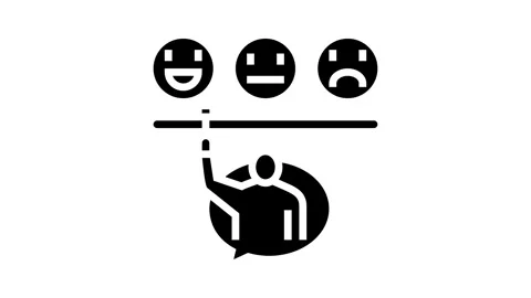 Satisfaction customer review glyph icon animation Stock Footage 326159059