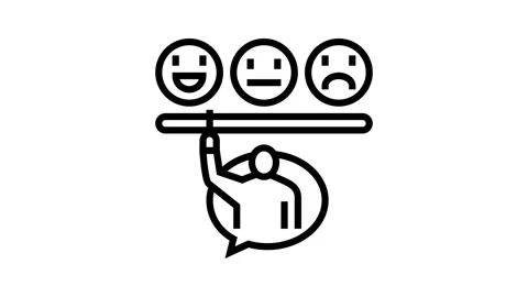 Satisfaction customer review line icon animation Stock Footage 326137566