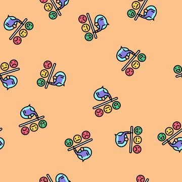 Satisfaction customer review vector seamless pattern Stock Illustration