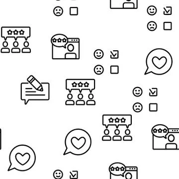 Satisfaction Feedback Vector Seamless Pattern Stock Illustration