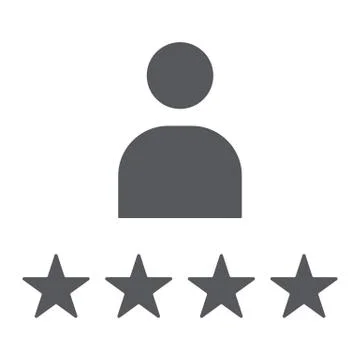 Satisfaction glyph icon, work and people, person and stars sign, vector graphics Stock Illustration