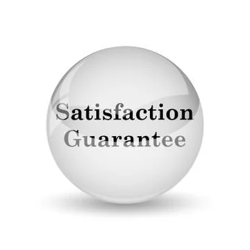 Satisfaction guarantee icon. Internet button on white background. Stock Illustration